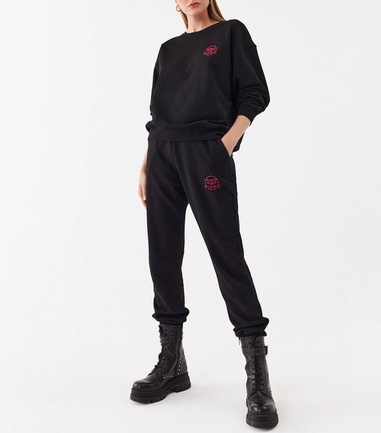 PINKO - Felpa Mini Logo Black Pink Relaxed Fit | Christian Store