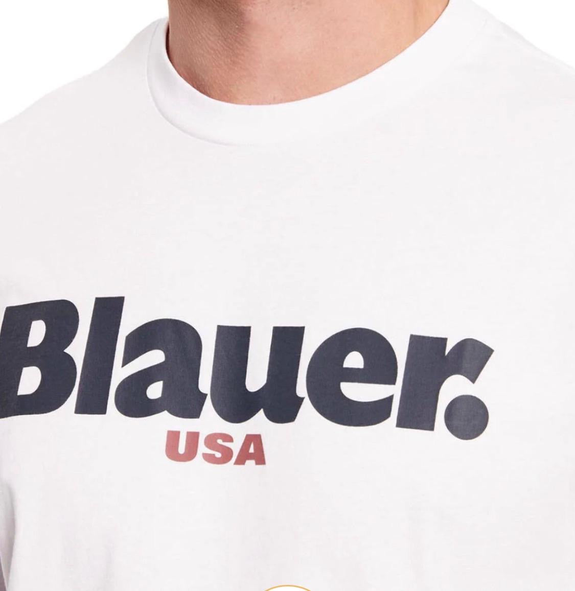 Blauer - T-Shirt bianca logo centrale | Christian Store