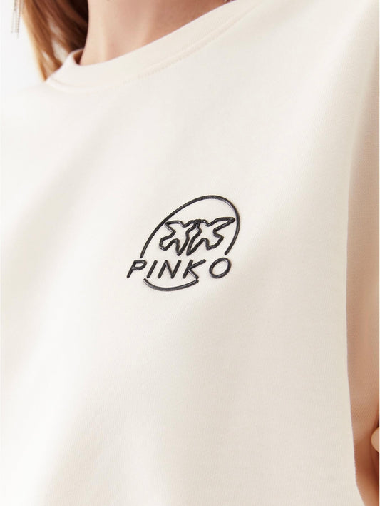 PINKO - Felpa Mini Logo White Relaxed Fit | Christian Store