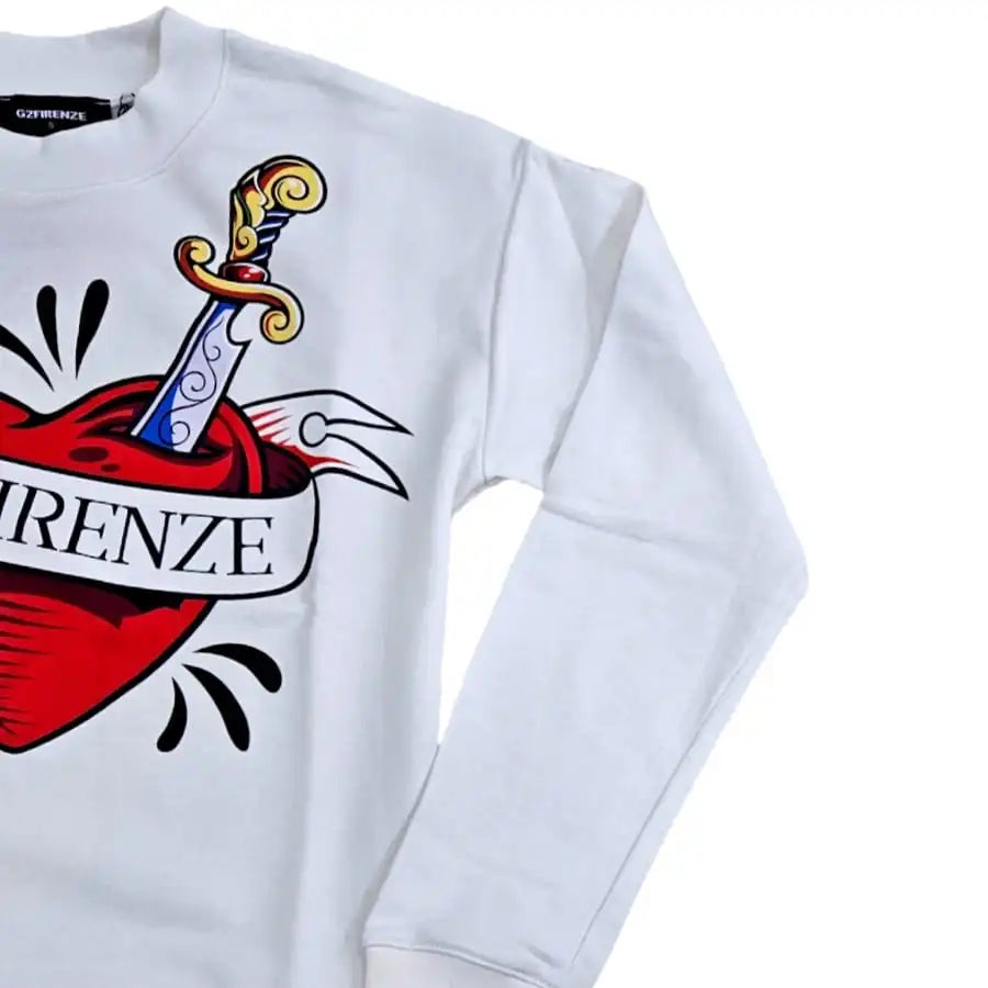 G2FIRENZE - Felpa Bianca SACRED HEART | Christian Store