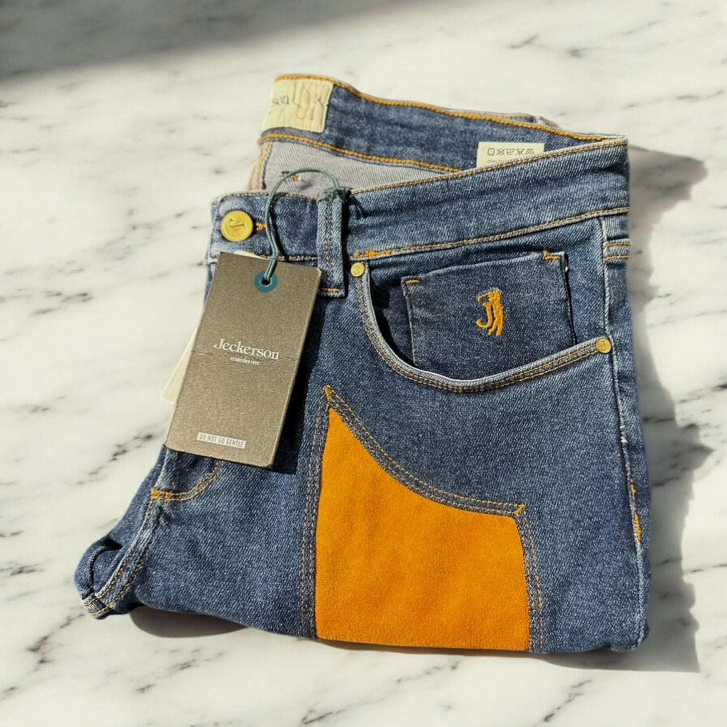 Jeckerson - Jeans con inserto in suede giallo | Christian Store