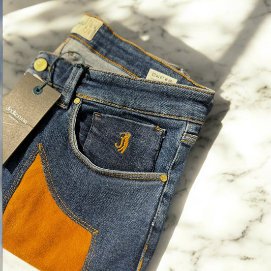 Jeckerson - Jeans con inserto in suede giallo | Christian Store