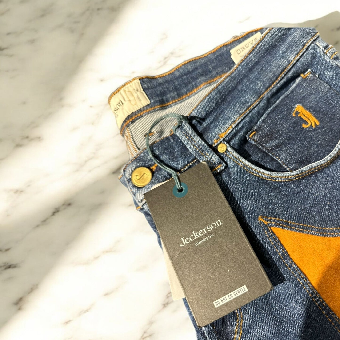 Jeckerson - Jeans con inserto in suede giallo | Christian Store
