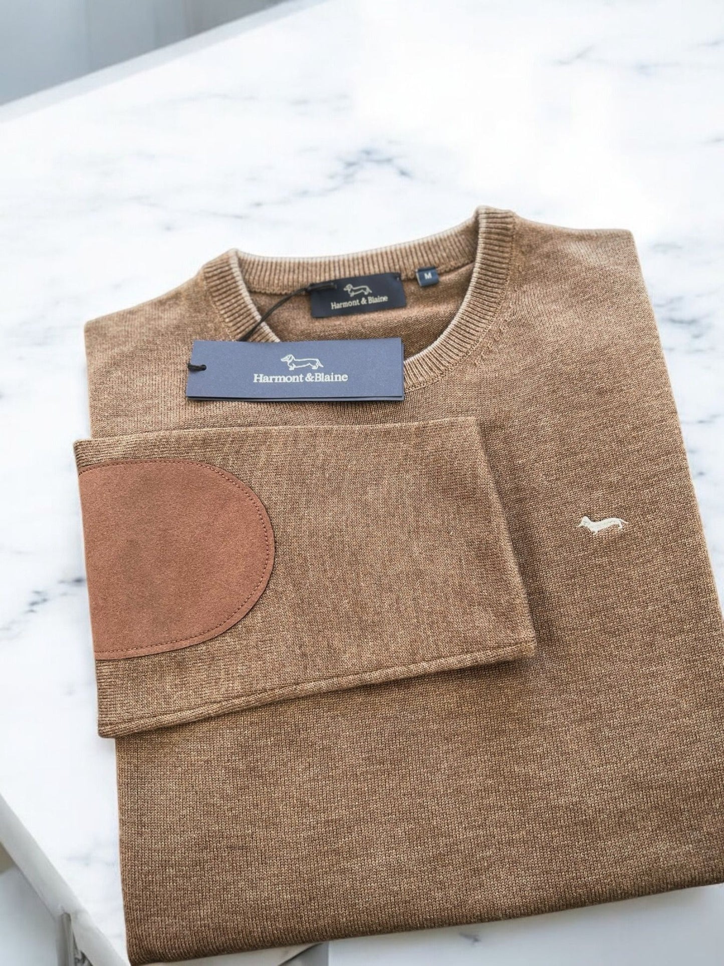 Harmont & Blaine - Maglioncino con Toppe in Pelle | Christian Store