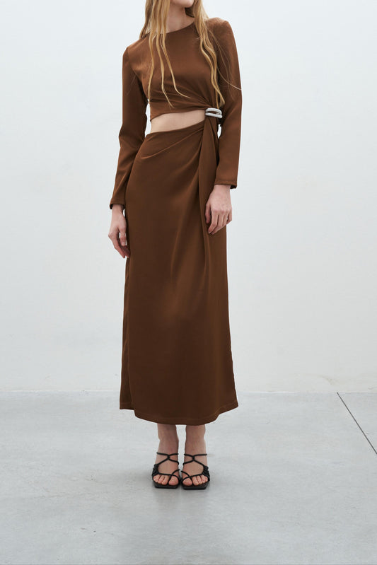 Lumina - Vestito Cut-Out Marrone | Christian Store