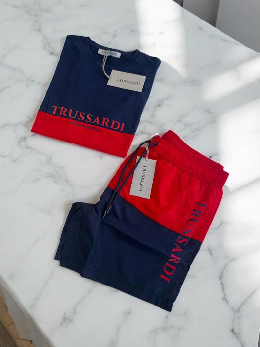 Trussardi - Maglia Rossa Blu Logo | Christian Store