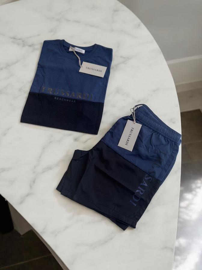 Trussardi - Maglia Nera Blu Logo | Christian Store
