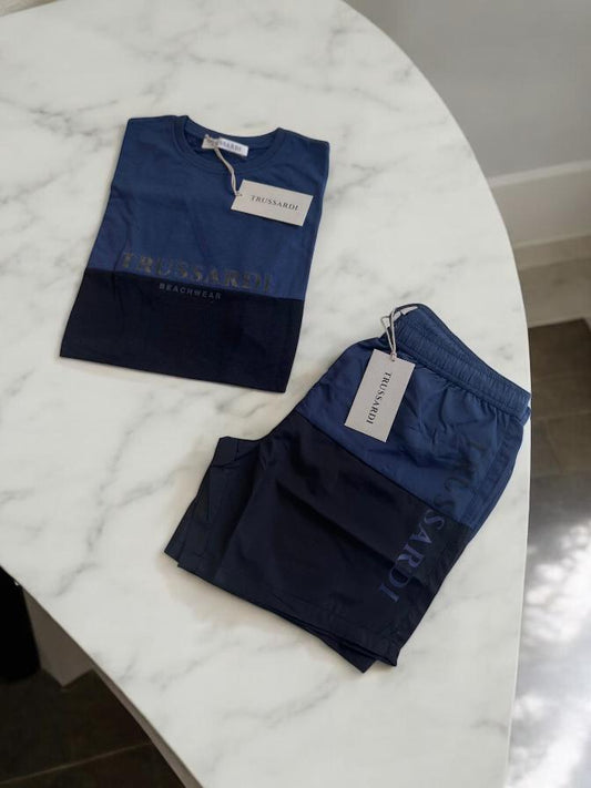 Trussardi - Costume Nero Blu Logo | Christian Store