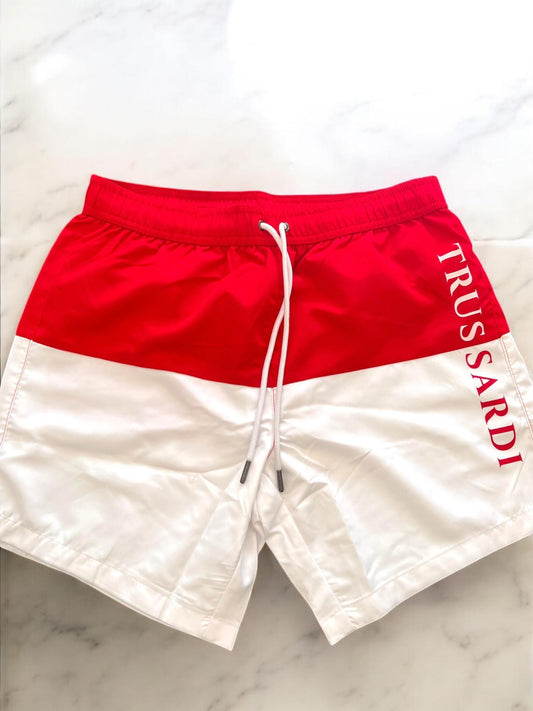 Trussardi - Costume Rosso Bianco Logo | Christian Store