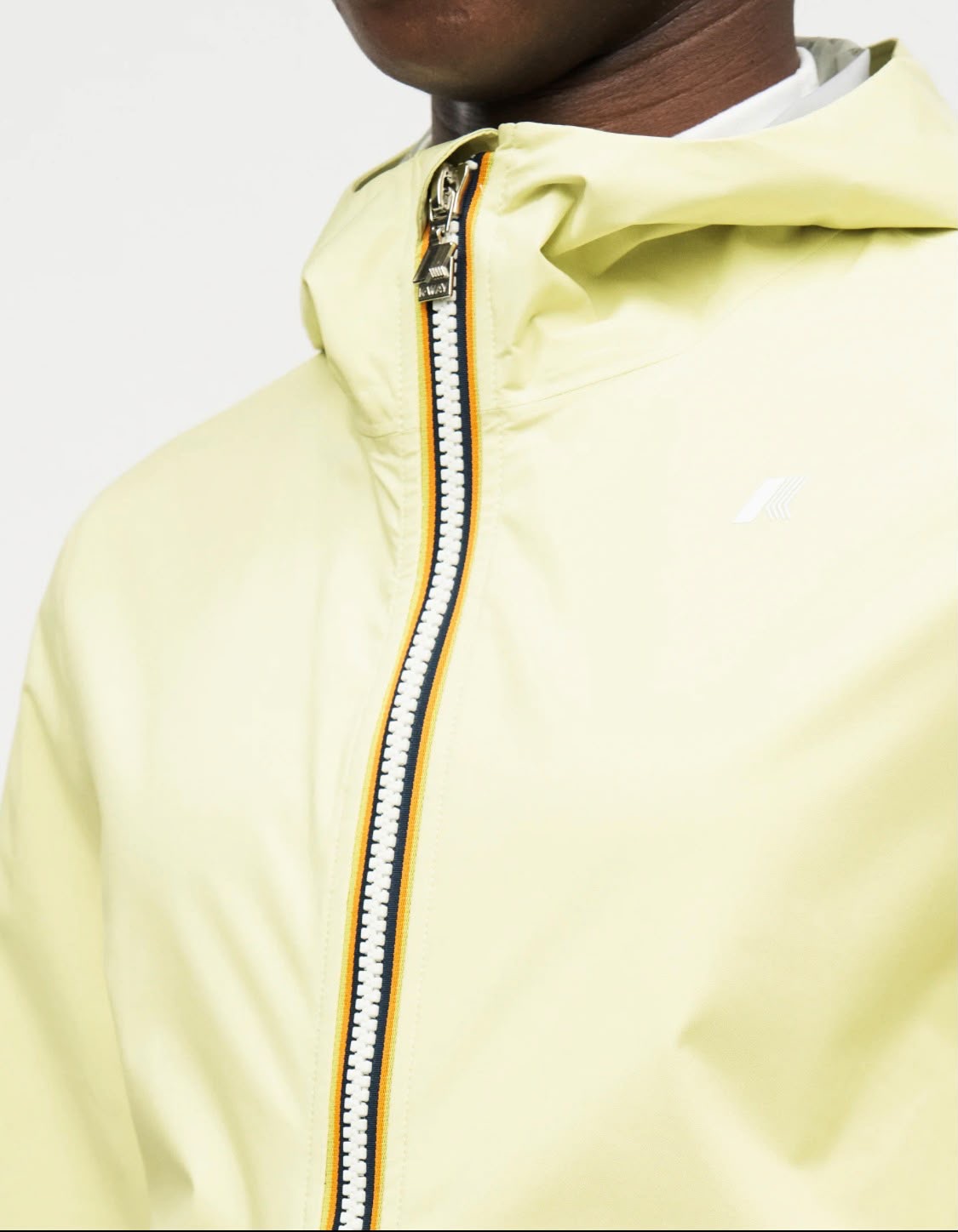 K-Way - Giacca impermeabile giallo con zip e cappuccio uomo | Christian Store