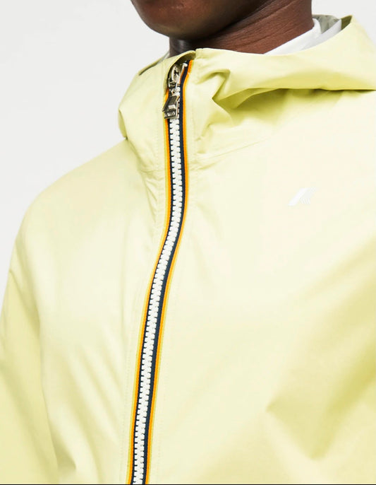 K-Way - Giacca impermeabile giallo con zip e cappuccio uomo | Christian Store
