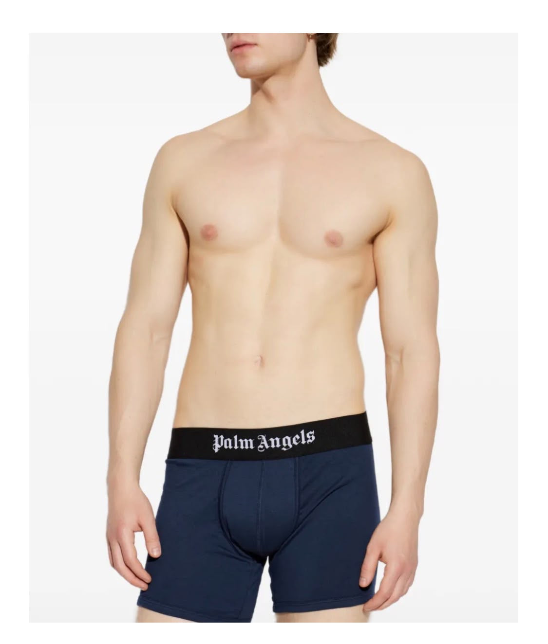 Boxer Palm Angels blu navy uomo con elastico nero e logo bianco – Intimo uomo di design | Christian Store