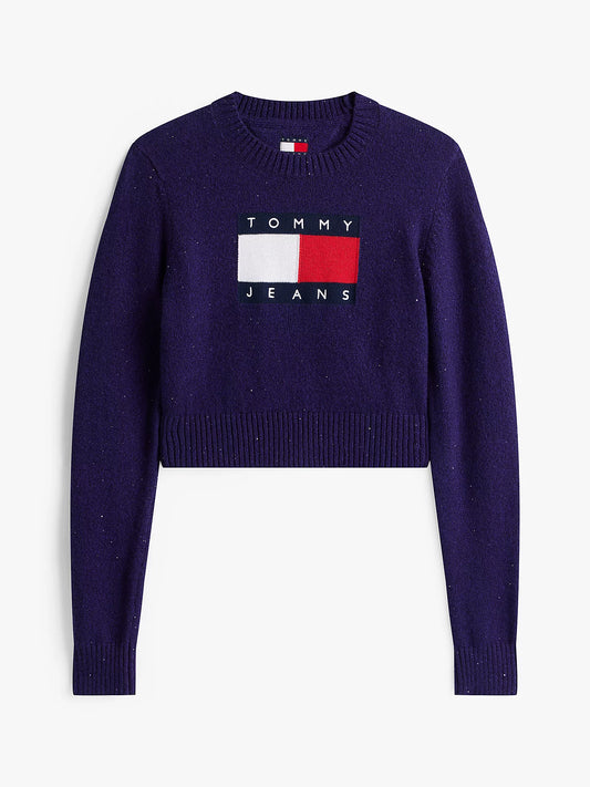 Tommy Jeans - Maglioncino viola maxi logo | Christian Store
