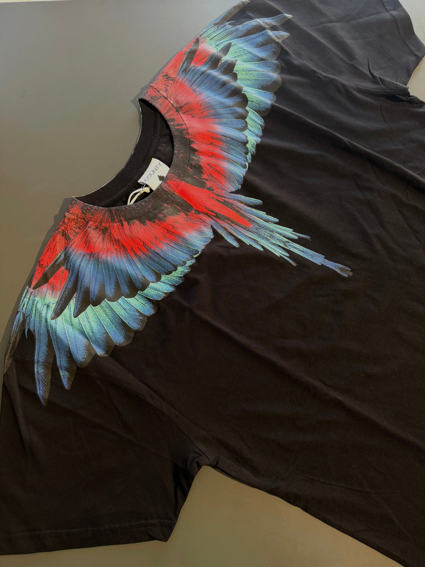County of Milan by Marcelo Burlon - T-Shirt black con stampa iconica wings | Christian Store