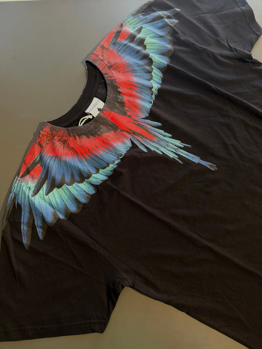 County of Milan by Marcelo Burlon - T-Shirt black con stampa iconica wings | Christian Store