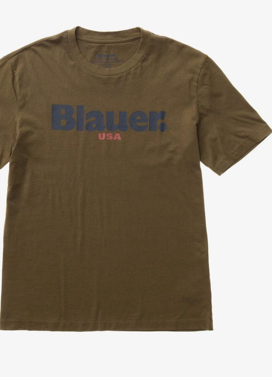 Blauer - T-Shirt verde logo centrale | Christian Store