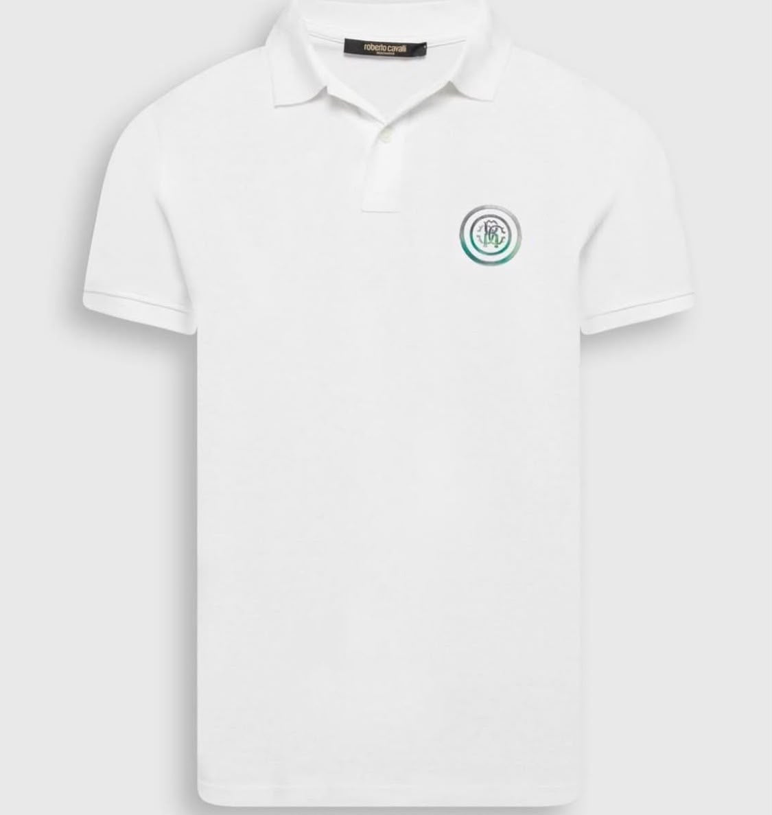Roberto Cavalli Class - Polo bianca uomo con logo lato cuore | Christian Store