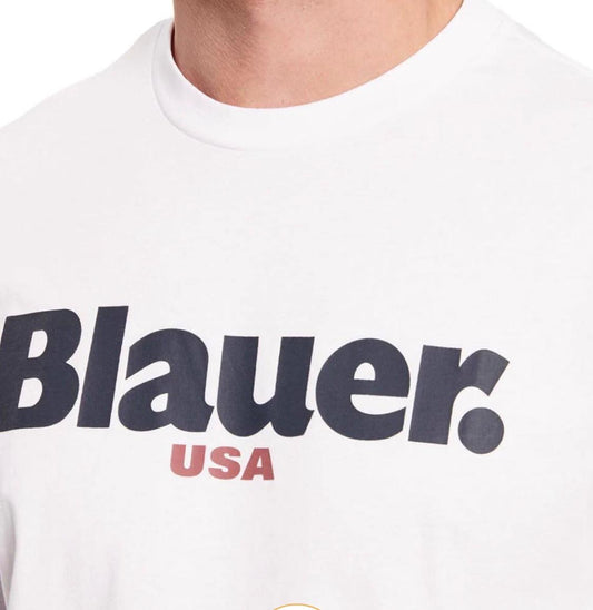 Blauer - T-Shirt bianca logo centrale | Christian Store