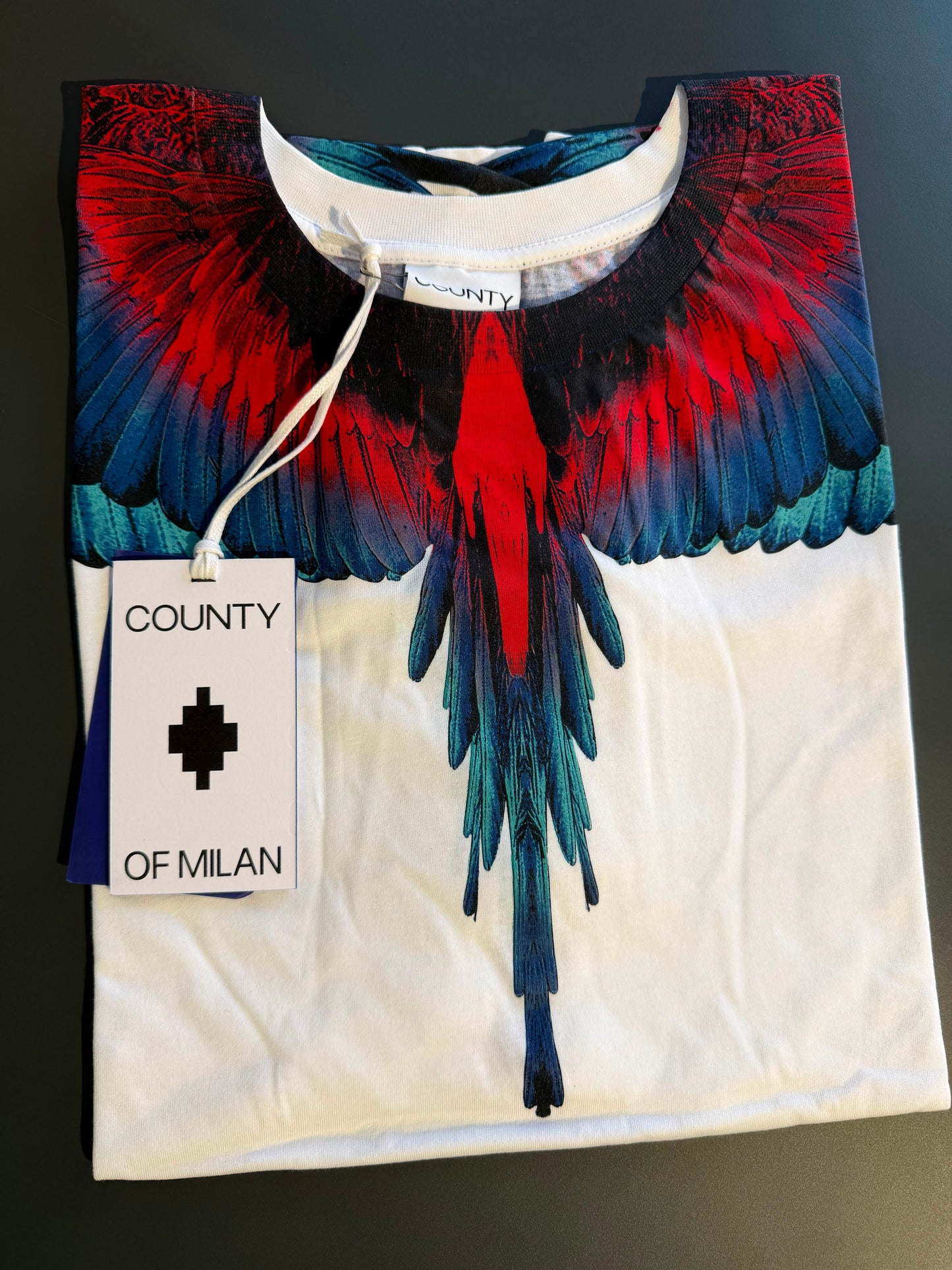 County of Milan by Marcelo Burlon - T-Shirt white con stampa iconica wings | Christian Store