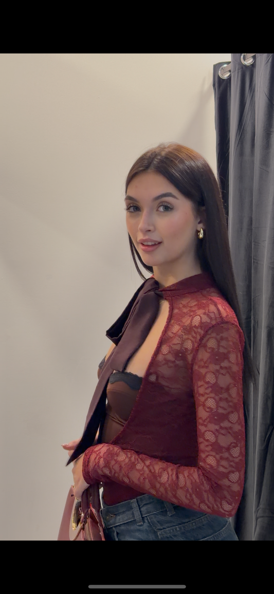 Lumina - Body in pizzo bordeaux | Christian Store