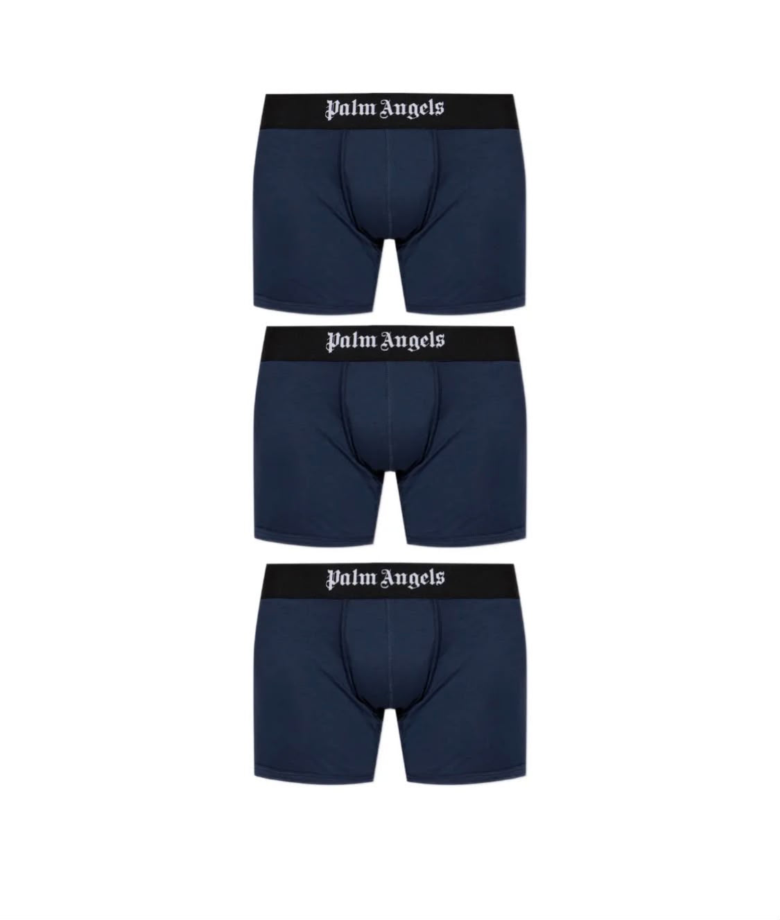Boxer Palm Angels blu navy uomo con elastico nero e logo bianco – Intimo uomo di design | Christian Store