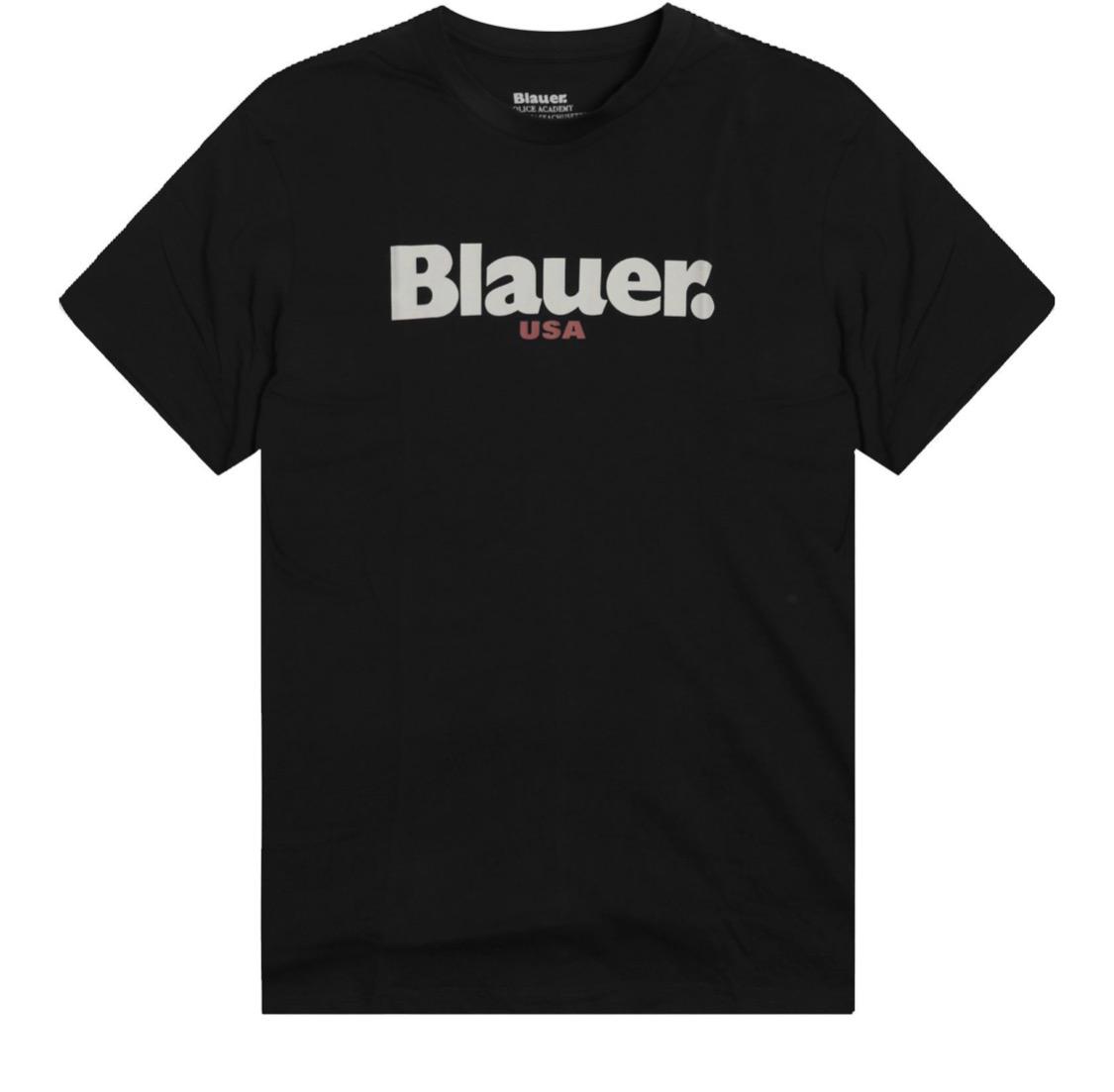 Blauer - T-Shirt nera logo centrale | Christian Store