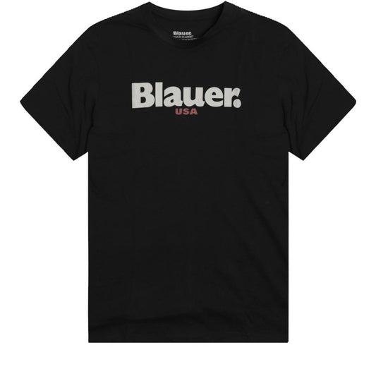 Blauer - T-Shirt nera logo centrale | Christian Store