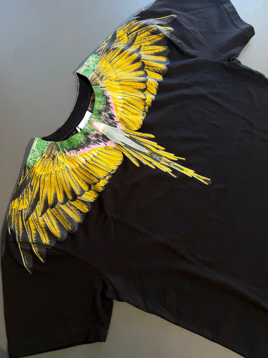 County of Milan by Marcelo Burlon - T-Shirt black con stampa iconica wings | Christian Store