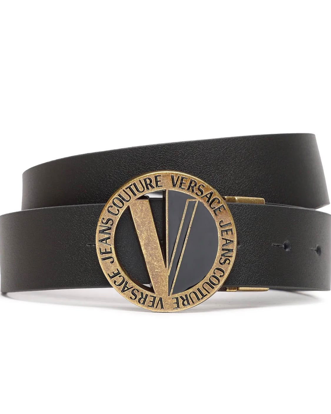 Versace Jeans Couture - Cintura nera con logo dorato | Christian Store