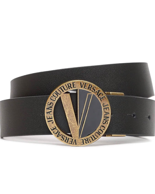 Versace Jeans Couture - Cintura nera con logo dorato | Christian Store