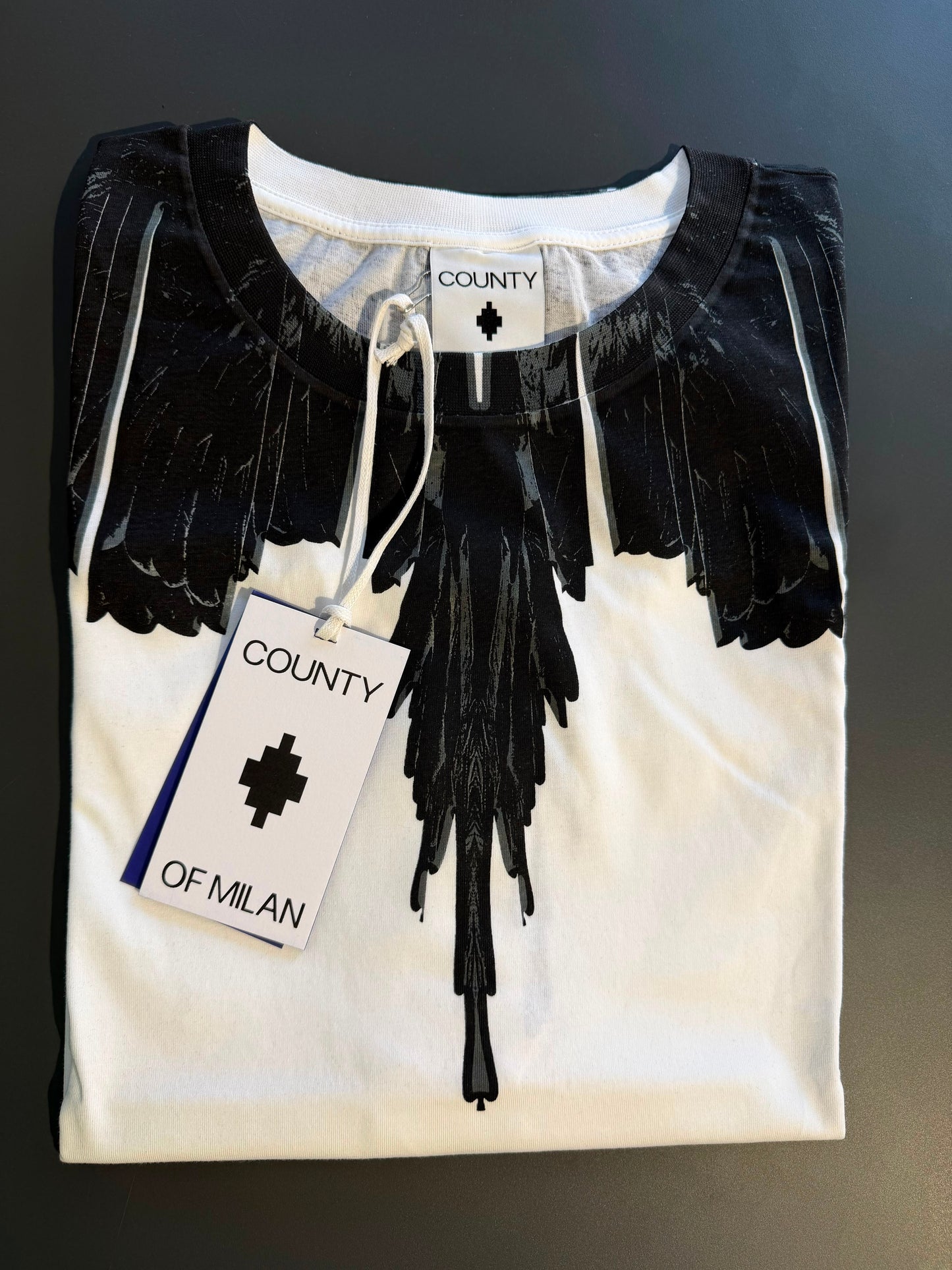 County of Milan by Marcelo Burlon - T-Shirt white con stampa iconica wings | Christian Store