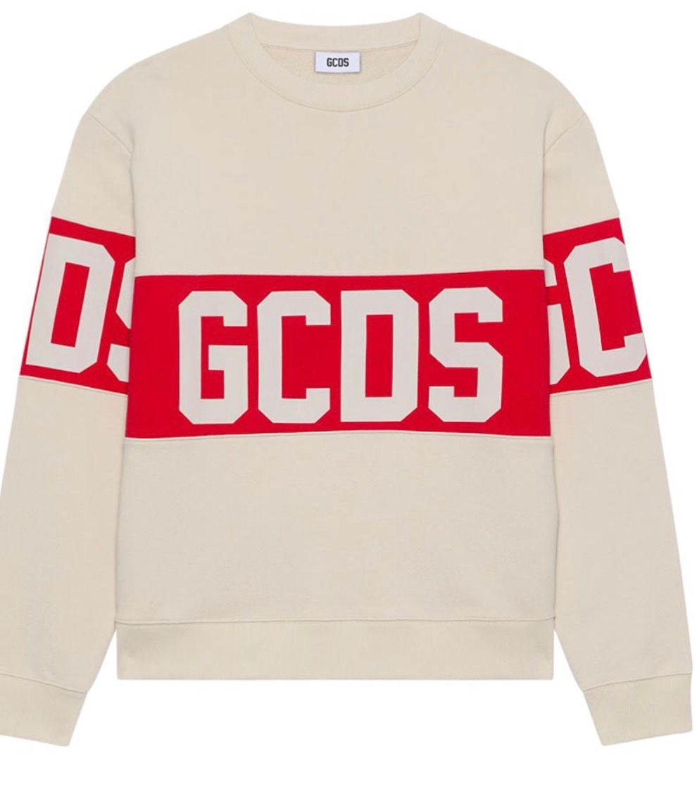 GCDS - Tuta coordinato completo unisex panna e rosso | Christian Store
