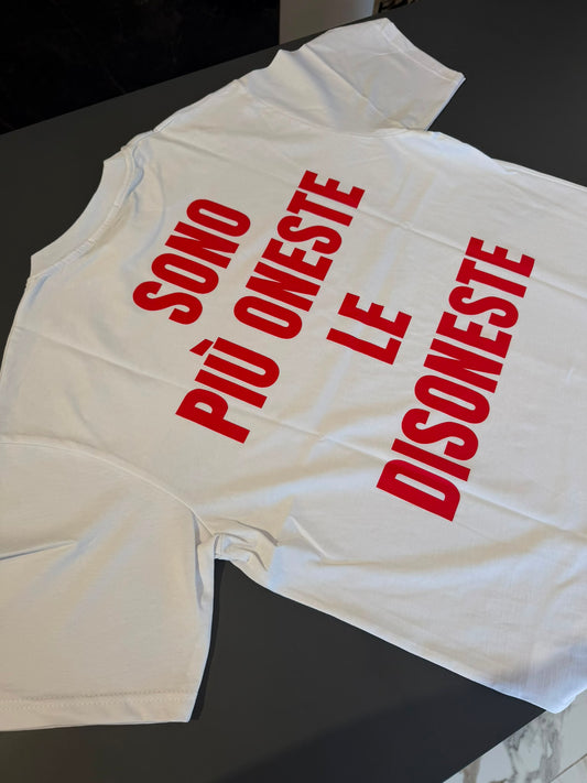 T-shirt con frase virale sul retro - SONO PIÙ ONESTE DISONESTE | Christian Store