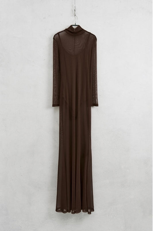 Lumina - Abito lungo in tulle marrone | Christian Store