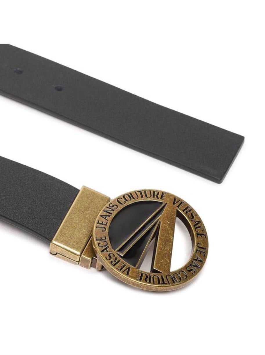 Versace Jeans Couture - Cintura nera con logo dorato | Christian Store
