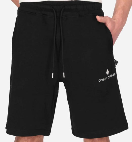 County of Milan by Marcelo Burlon - Bermuda uomo black logo laterale | Christian Store