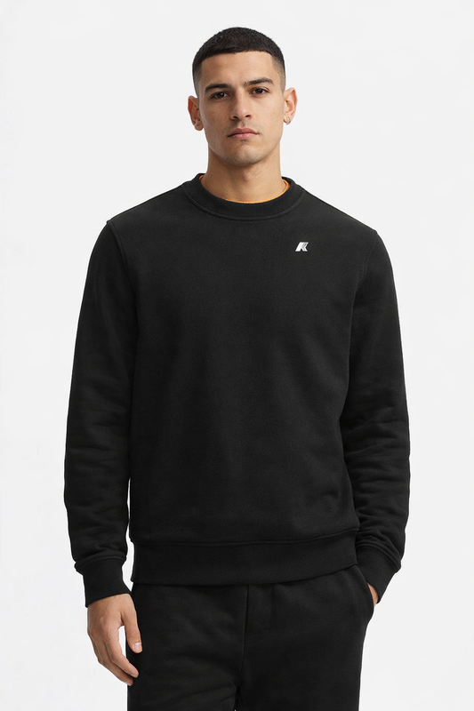 K-way - Felpa girocollo logo lato cuore nero basic | Christian Store