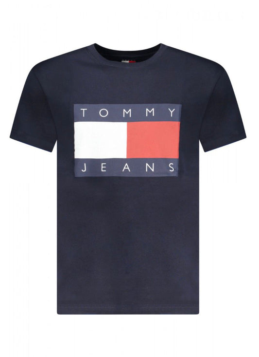 Tommy Jeans - T-Shirt girocollo blu maxi logo centrale | Christian Store