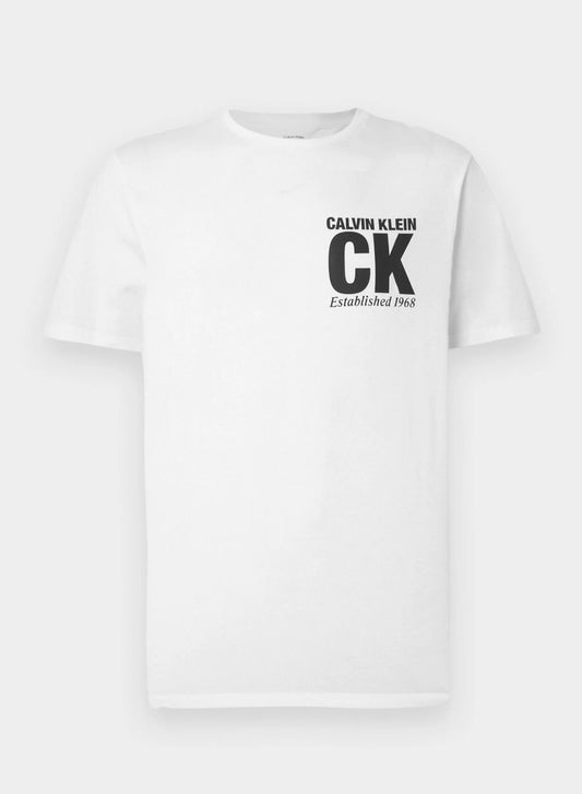 Calvin Klein - T-Shirt girocollo white logo lato cuore | Christian Store
