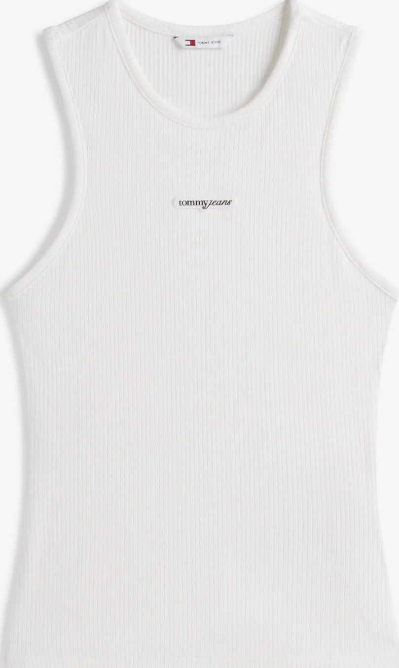 Tommy Jeans - Canotta donna a costine white | Christian Store