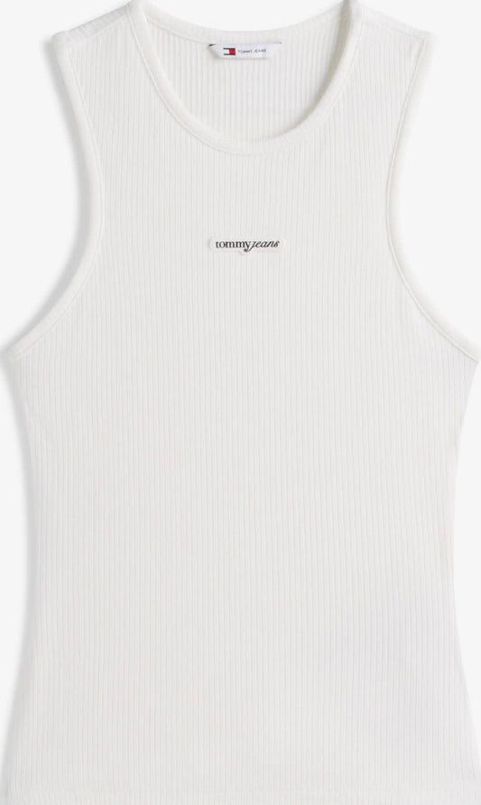 Tommy Jeans - Canotta donna a costine white | Christian Store