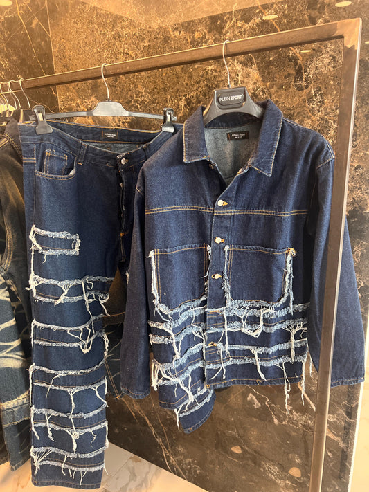 Made in Italy - Completo Giacca Jeans Sfibrato | Christian Store